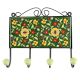 Forest Green Floral Ceramic Tile Hook